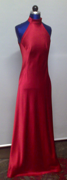 Rotes Abendkleid 175-36-38 mit Neckholder
