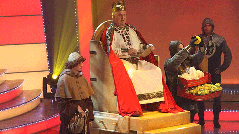 Karl der Große mit Mönch